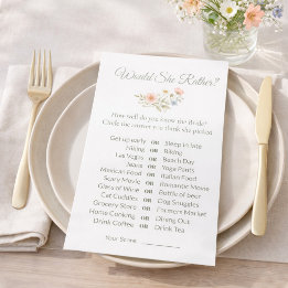 Papier Bridal Shower Wildflower Would She Rather Game