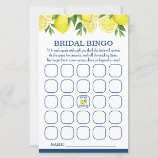Papier Bride Bingo Lemon Fête des mariées Jeu