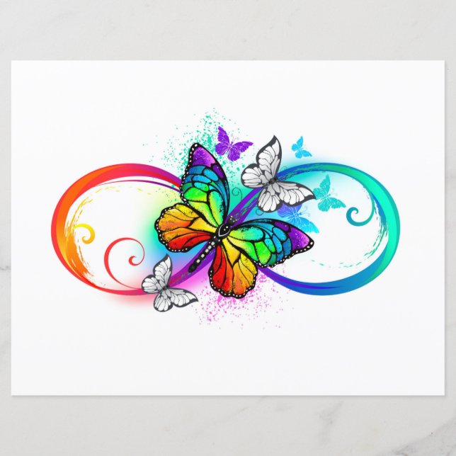 Papier Bright infinity with rainbow butterfly (Devant)