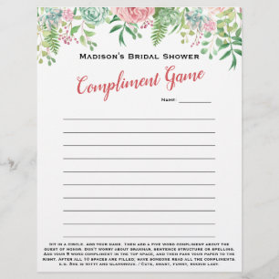 Papier Brise-glace à Fêtes des mariées florales 💕 5 mots