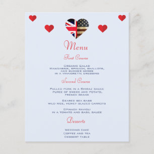 Papier British American Flag Hearts Romantique Mariage Me