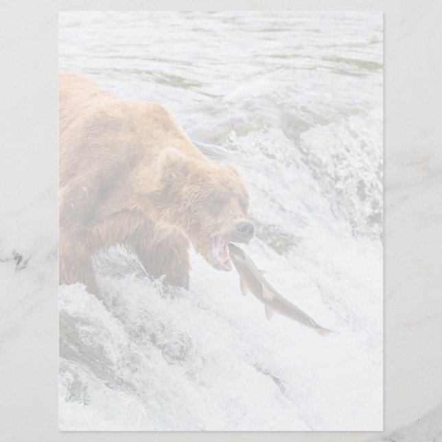Papier Brown Bear Catches Red Salmon (Devant)