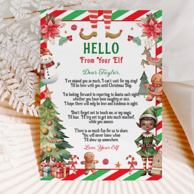 Papier Brown Elf Retour Arrivée Lettre de Noël d'Elf (Créateur téléchargé)