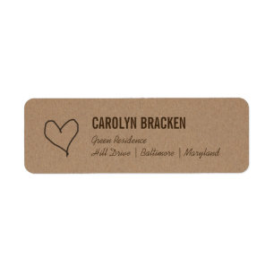 Papier Brown Rustique Cute Heart Kraft