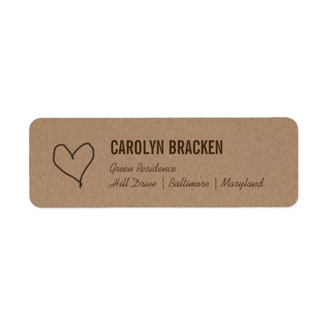 Papier Brown Rustique Cute Heart Kraft (Devant)