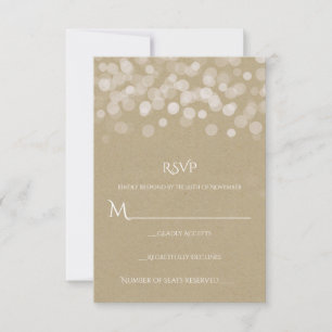 Papier Brun Simple Mariage Rustique RSVP