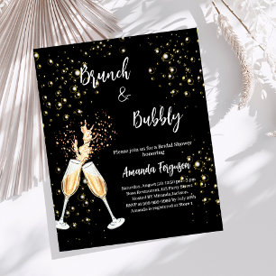 Papier Brunch Bubbly Fête des mariées noir invitation