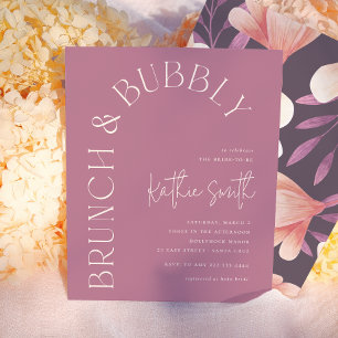 Papier Brunch & Bubbly Floral Élégant Budget Enterrement