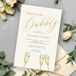 Papier Brunch budget et invitation à la douche à bulle