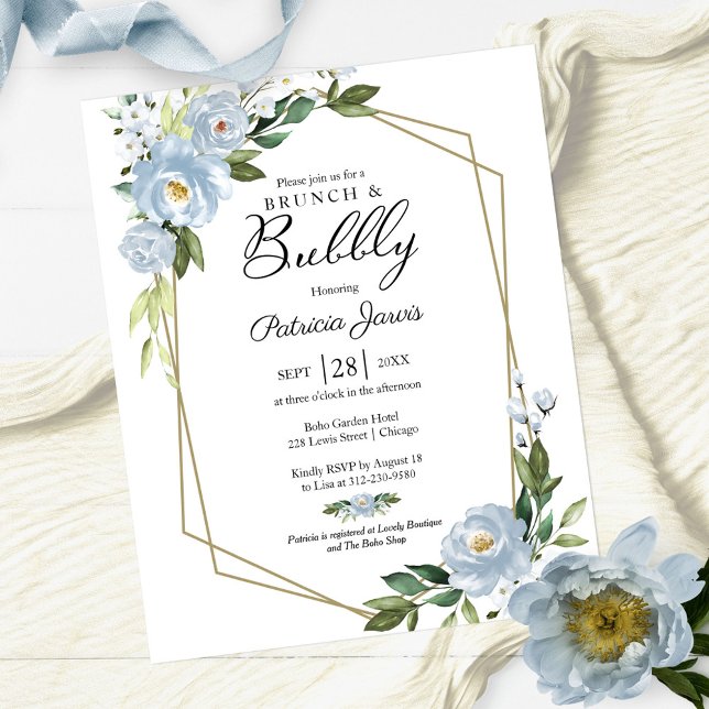 Papier Brunch Et Bubbly Budget Floral Invitation (Créateur téléchargé)