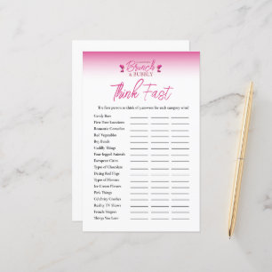 Papier Brunch et Bubbly Galentines Penser au jeu rapide