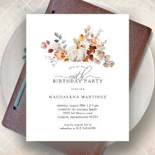 Papier BUDGET 100e anniversaire Citrouille Automne Fleurs