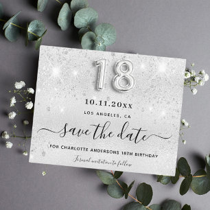 Papier Budget 18e anniversaire argent parties scintillant