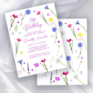 Papier BUDGET 19e anniversaire Fleur sauvage Invitation