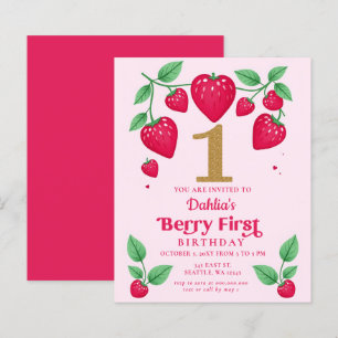 Papier Budget 1er Anniversaire Berry Premier Invitation