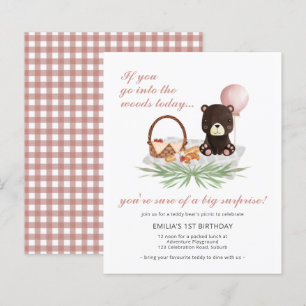 Papier Budget 1er anniversaire Teddy Bear Pique-nique Inv