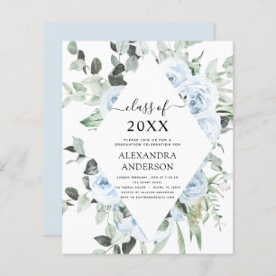 Papier Budget 2022 Dusty Blue Graduation Floral Greenery