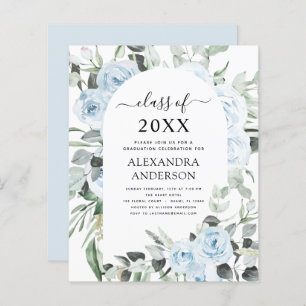 Papier Budget 2022 Dusty Blue Graduation Floral Greenery