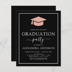 Papier Budget 2022 Graduation Party Blush Pink Black