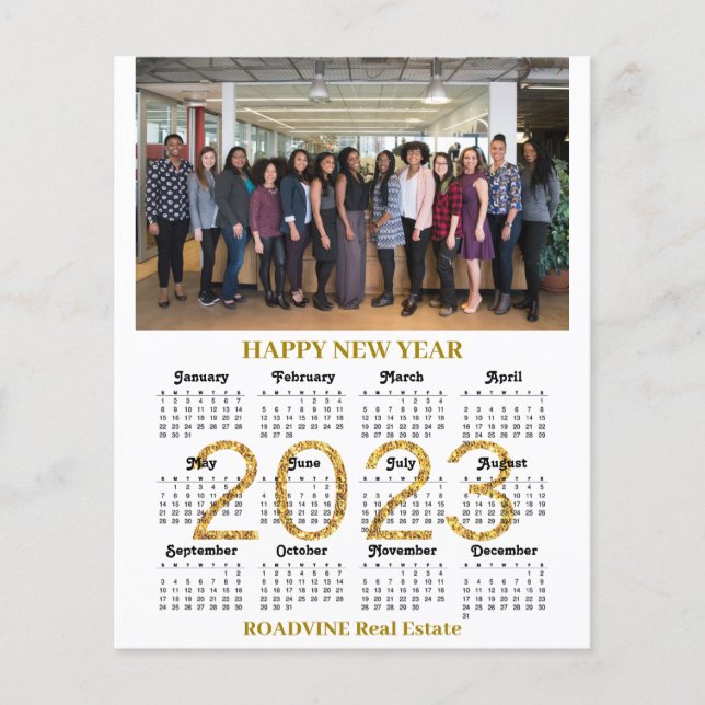Papier Budget 2023 Calendrier Business Modern Script Card (Devant)