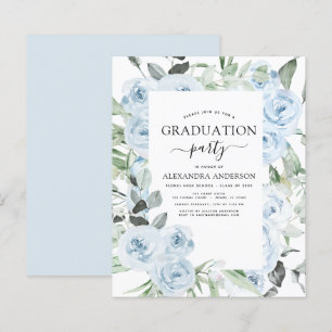 Papier Budget 2023 Dusty Blue Graduation Floral