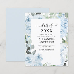 Papier Budget 2023 Dusty Blue Graduation Floral Greenery