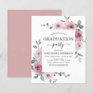 Papier Budget 2023 Dusty Pink Graduation Floral