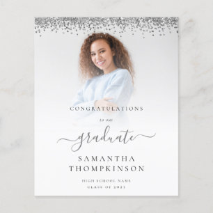Papier Budget 2024 Grad Photo Parties scintillant argent 
