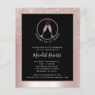 Papier Budget 21e Anniversaire Blush Foil Parties scintil