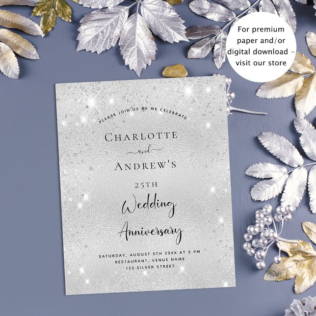Papier Budget 25e anniversaire mariage argent parties sci (Créateur téléchargé)