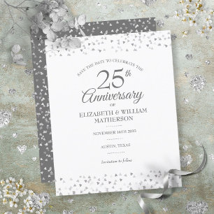 Papier Budget 25e Anniversaire Silver Heart Enregistrer l