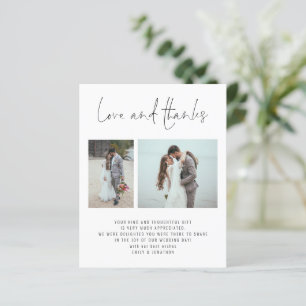 Papier Budget 2 Photo QR Code Mariage amour Merci