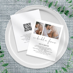 Papier Budget 2 Photo QR Code Mariage romantique Invitati