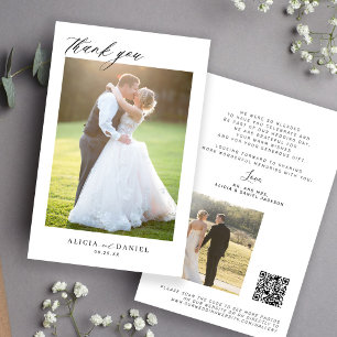 Papier Budget 2 photo script code QR mariage remerciement