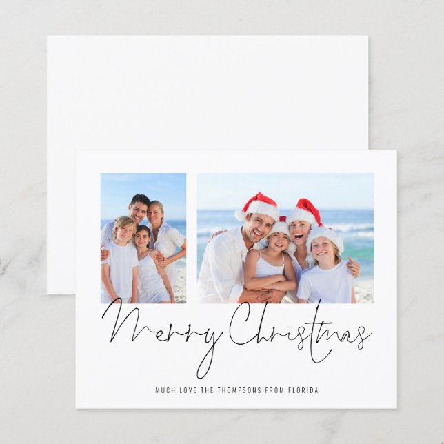 Papier Budget 2 Photo Script Joyeux Noël Floride (Devant / Derrière)