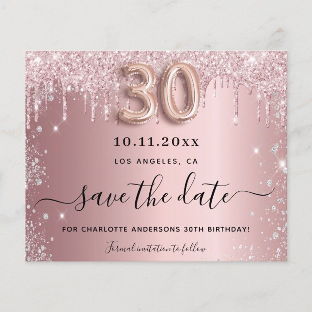 Papier Budget 30e anniversaire parties scintillant de bro (Devant)