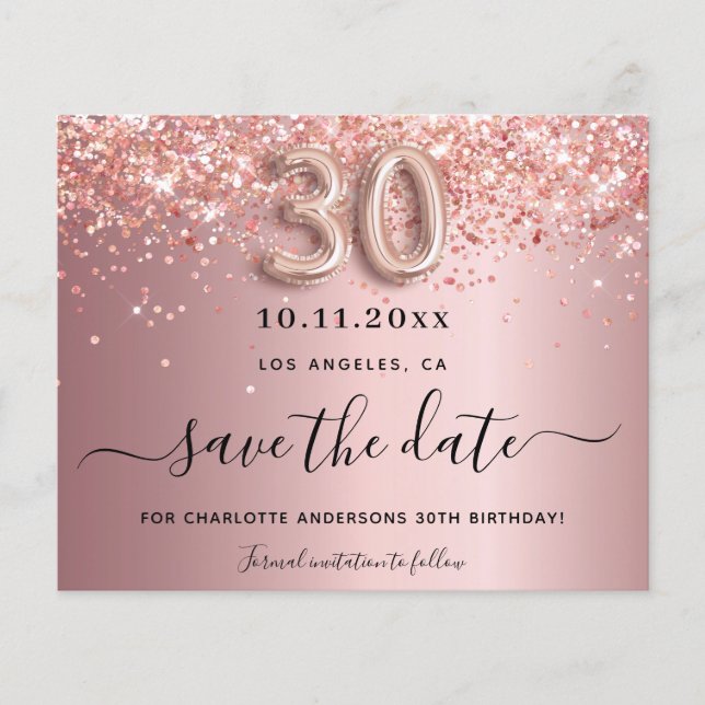 Papier Budget 30e anniversaire parties scintillant de bro (Devant)