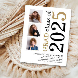 Papier Budget 3 photo Black Gold 2025 Invitation de diplô