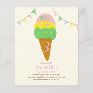 Papier Budget 3 Scoops of Fun 3e anniversaire fête