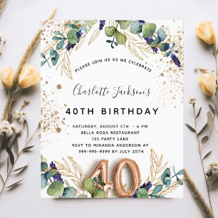 Papier Budget 40e anniversaire eucalyptus parties scintil