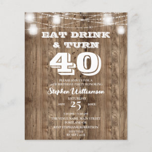 Papier Budget 40e Anniversaire Grange Bois Manger Boire &