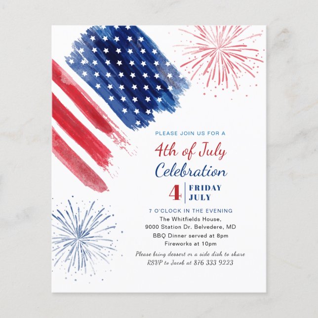 Papier Budget 4 juillet Fête de l'Indépendance Rouge Blan (Devant)