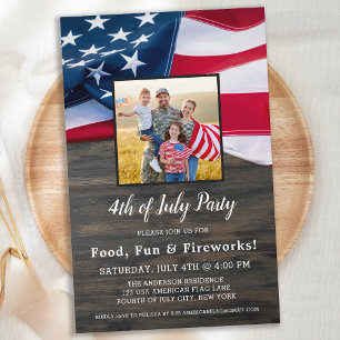 Papier Budget 4 juillet Parti Américain Drapeau Photo Inv