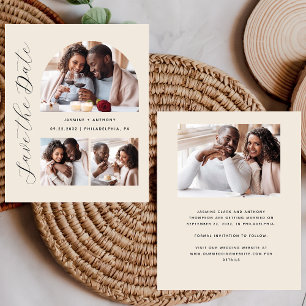 Papier Budget 4-Photo Arc Beige Enregistrer la date