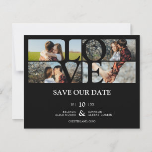 Papier Budget 4 Photos Black Chic Mariage de collage tend