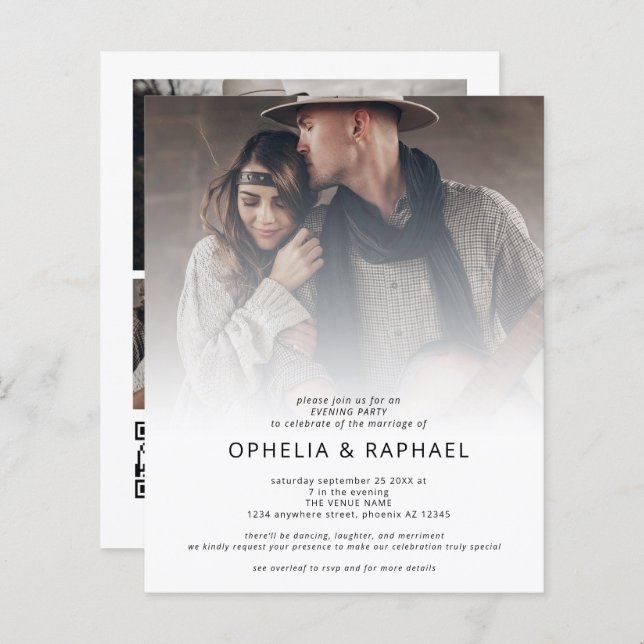 Papier Budget 4 Superposition photo QR Soirée Mariage de  (Devant / Derrière)