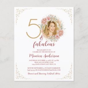 Papier Budget 50 et fabuleux 50e anniversaire Parties sci