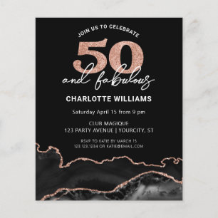 Papier Budget 50 Fabuleux Rose Parties scintillant Annive