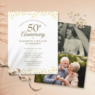 Papier Budget 50e anniversaire Gold 2 Invitation photo