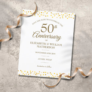 Papier Budget 50e anniversaire Gold Hearts Enregistrer la